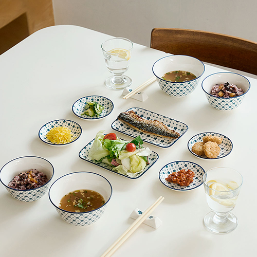 밀양본차이나 로얄포드 무띠 2인 그릇세트 14P