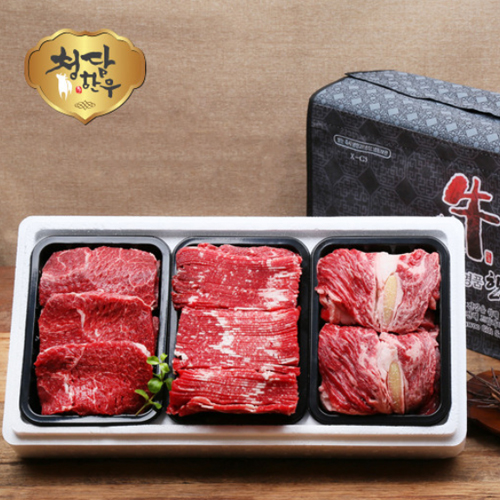 [청담한우]1등급구이혼합선물세6호1.5kg(등심500갈비살500특수부위500)[CD22]