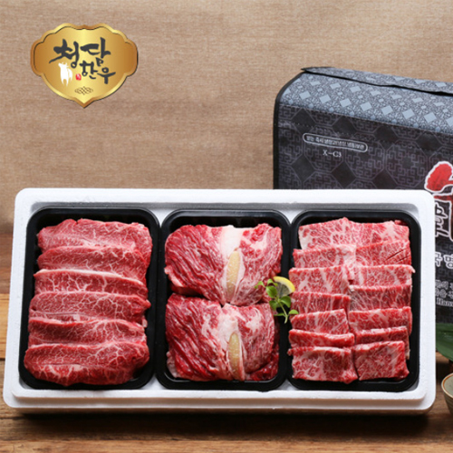 [청담한우]1등급구이혼합선물세6호1.5kg(등심500갈비살500특수부위500)[CD22]