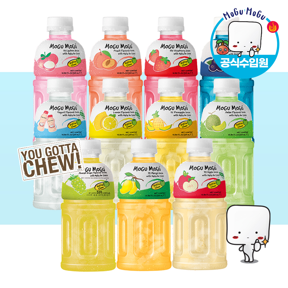 모구모구 코코넛 젤리 드링크 11종 320ml x 24페트 (리치 / 피치 / 딸기 / 요거트 / 파인 / 블랙커런트 / 멜론 / 사과 / 포도 / 망고 / 샤인머스켓)