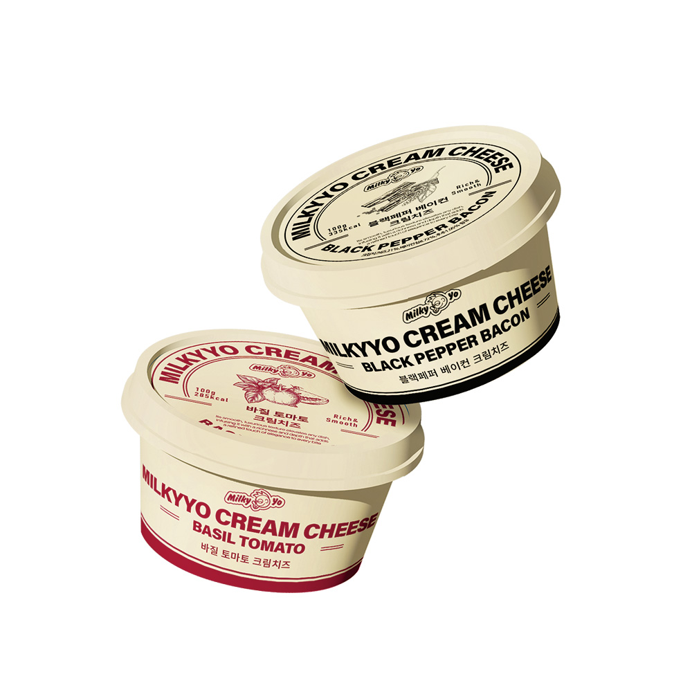 밀키요[고단백,고치즈함량,저칼로리]프리미엄크림치즈 100g (바진토마토,블랙페퍼베이컨) 대표이미지 섬네일