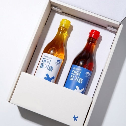 국산참기름 +국산들기름 선물세트 (350ml+350ml)