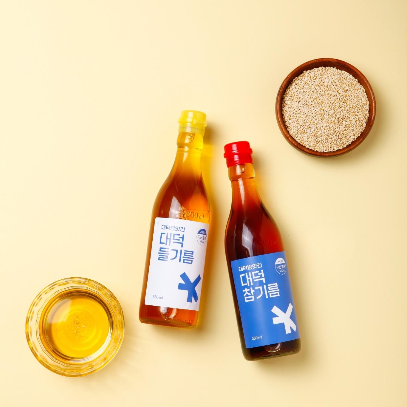 국산참기름 +국산들기름 선물세트 (350ml+350ml)