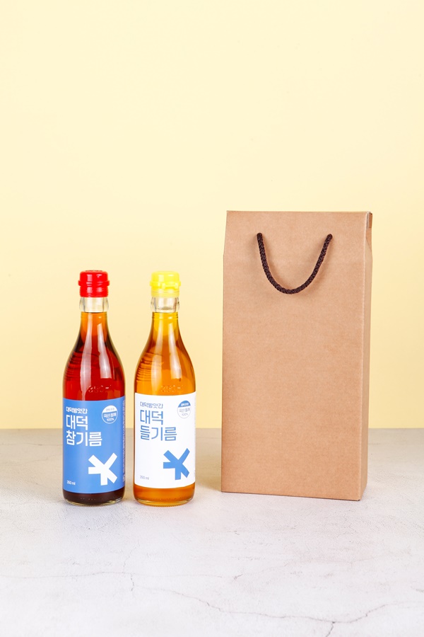 국산참기름 +국산들기름 선물세트 (350ml+350ml) 대표이미지 섬네일