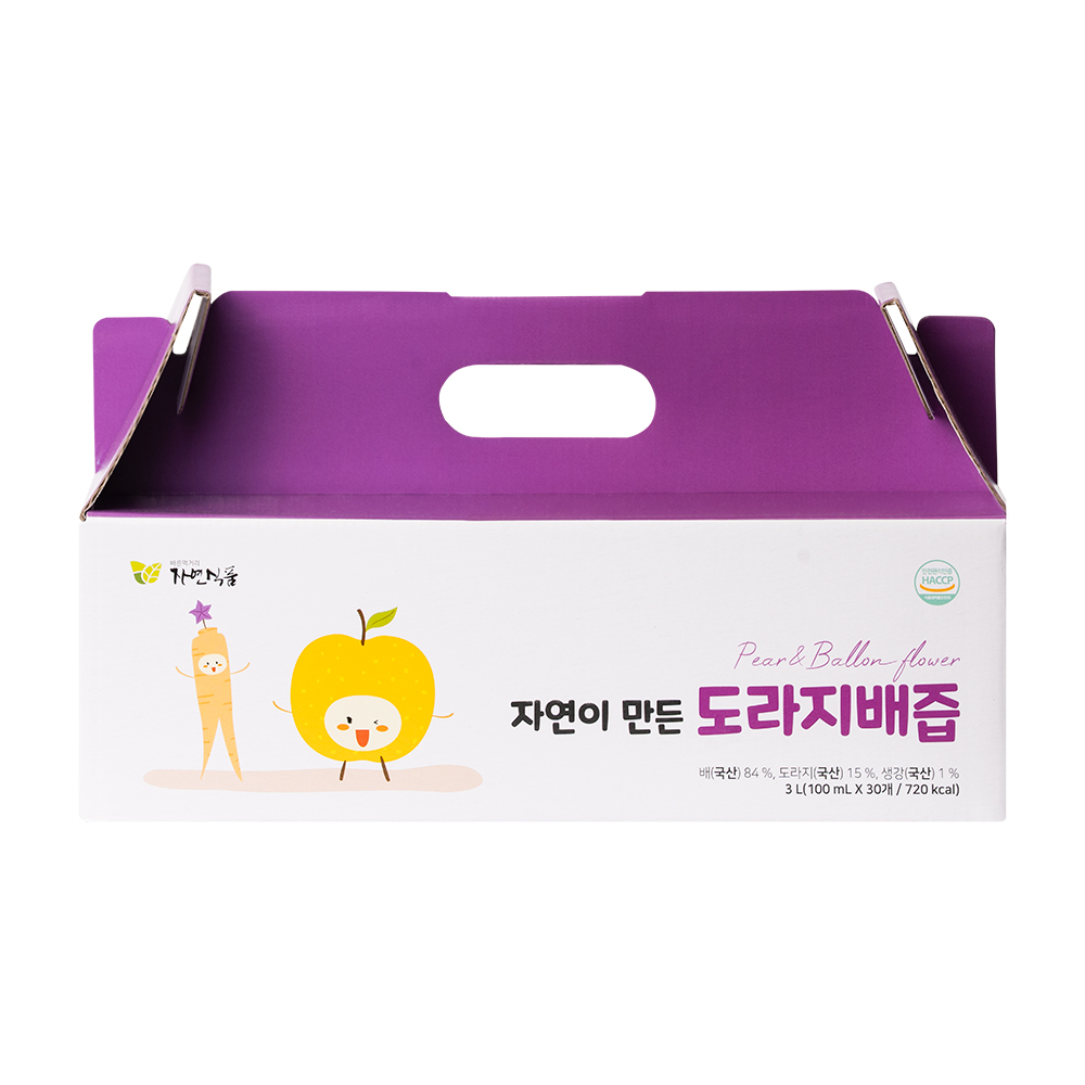 (도라지 15%) 자연이 만든 도라지배즙 파우치 100ml x 30팩/60팩
