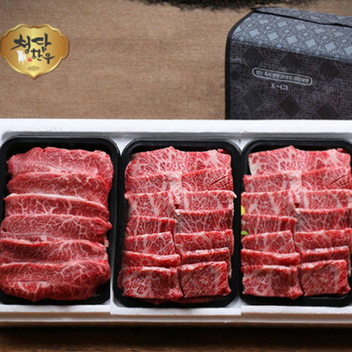 [청담한우]1등급구이혼합선물12호1.5kg갈비살500,갈비살500,특수부위500[CD58]