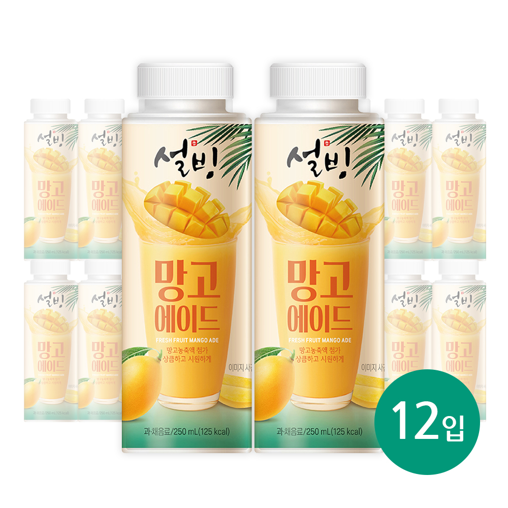[무료배송]서울에프엔비 설빙 망고에이드 250mL X 12입 [원산지:국산]