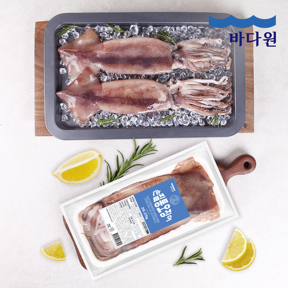 [바다원] 손질통오징어 500g x 3팩 (6마리) 대표이미지 섬네일