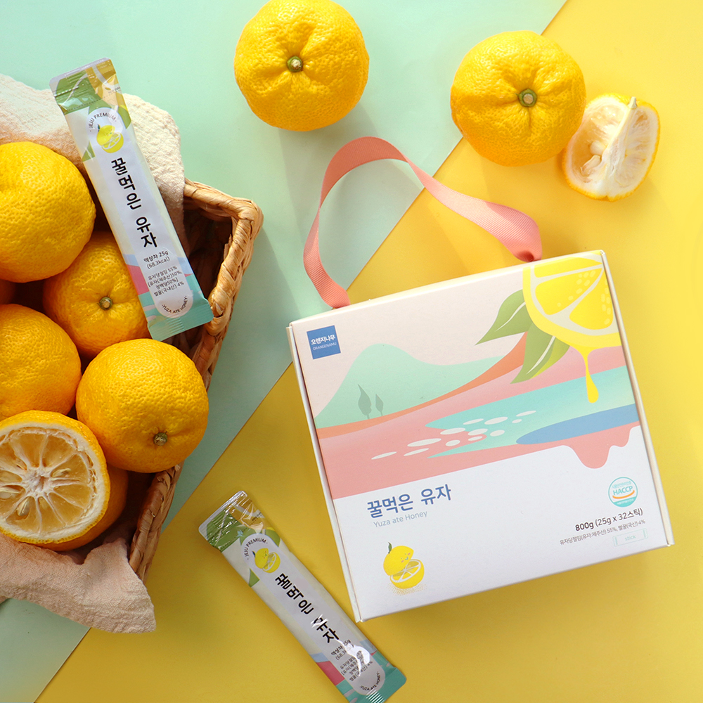 제주 꿀 유자차 스틱 선물세트 꿀먹은유자 32개입 800g 대표이미지 섬네일