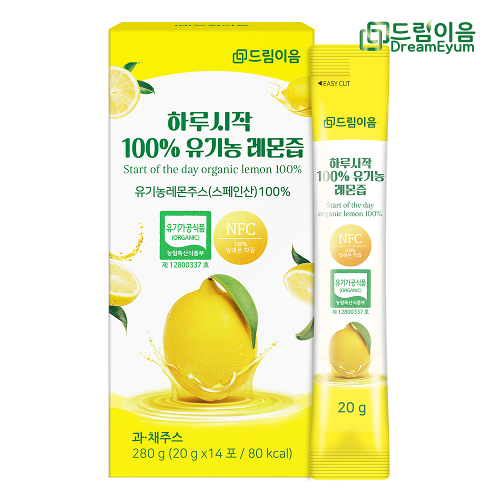 드림이음 하루시작 NFC 100% 유기농 레몬즙 레몬수 280g x 2박스