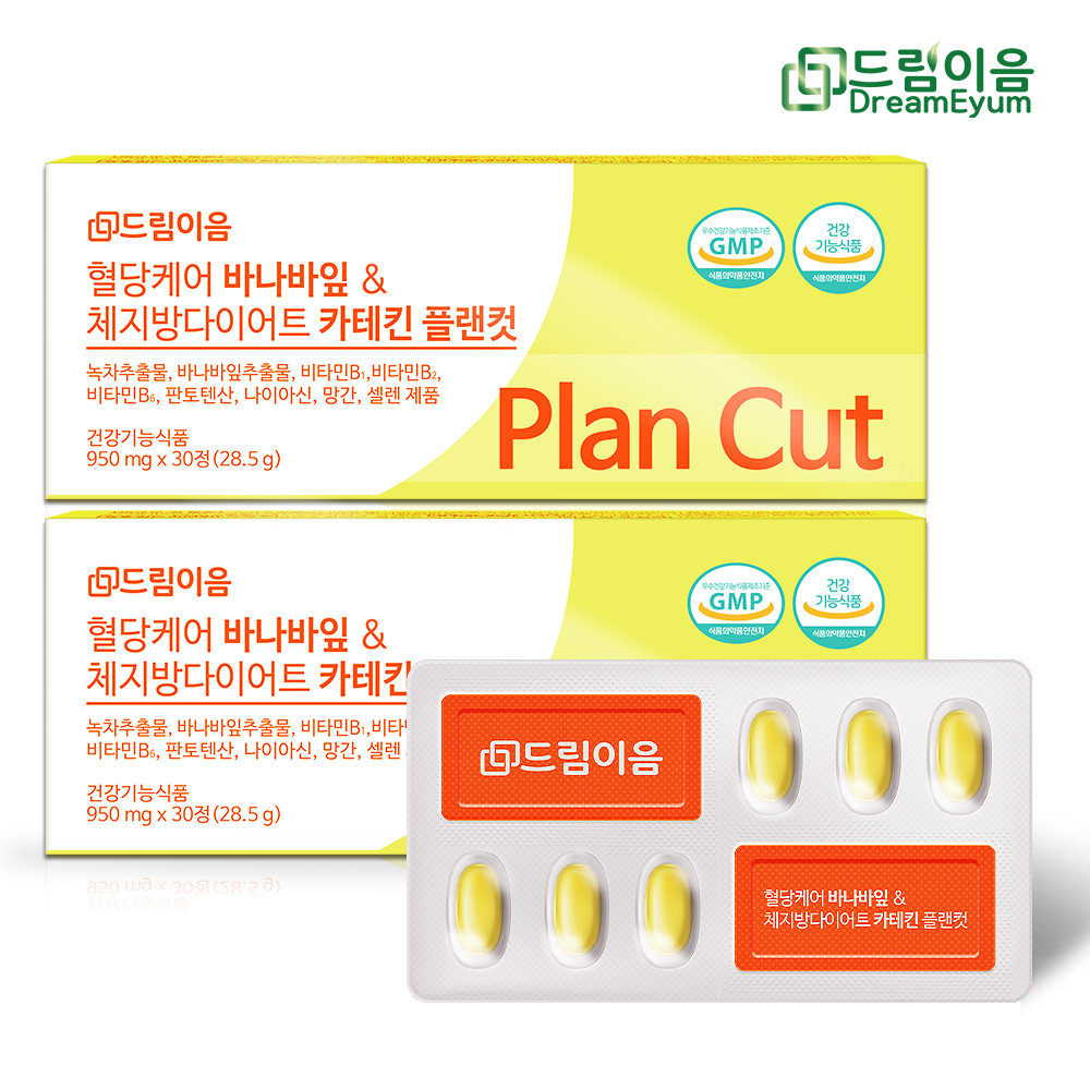 드림이음 혈당케어 바나바잎 & 체지방 다이어트 카테킨 플랜컷 혈당 다이어트 2개월분 대표이미지 섬네일