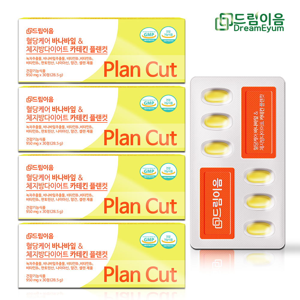 드림이음 혈당케어 바나바잎 & 체지방 다이어트 카테킨 플랜컷 혈당 다이어트 4개월분 대표이미지 섬네일