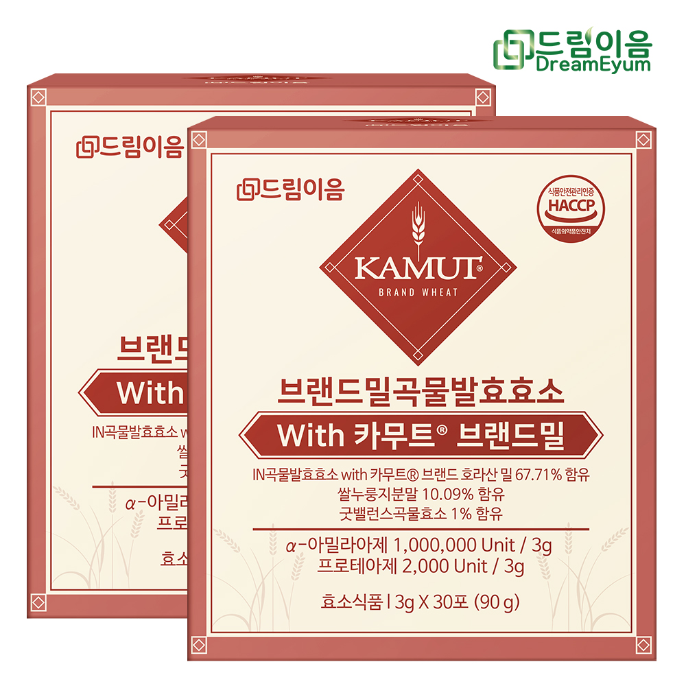드림이음 카무트 효소 브랜드밀 곡류 발효효소 3g x 60포 2개월분