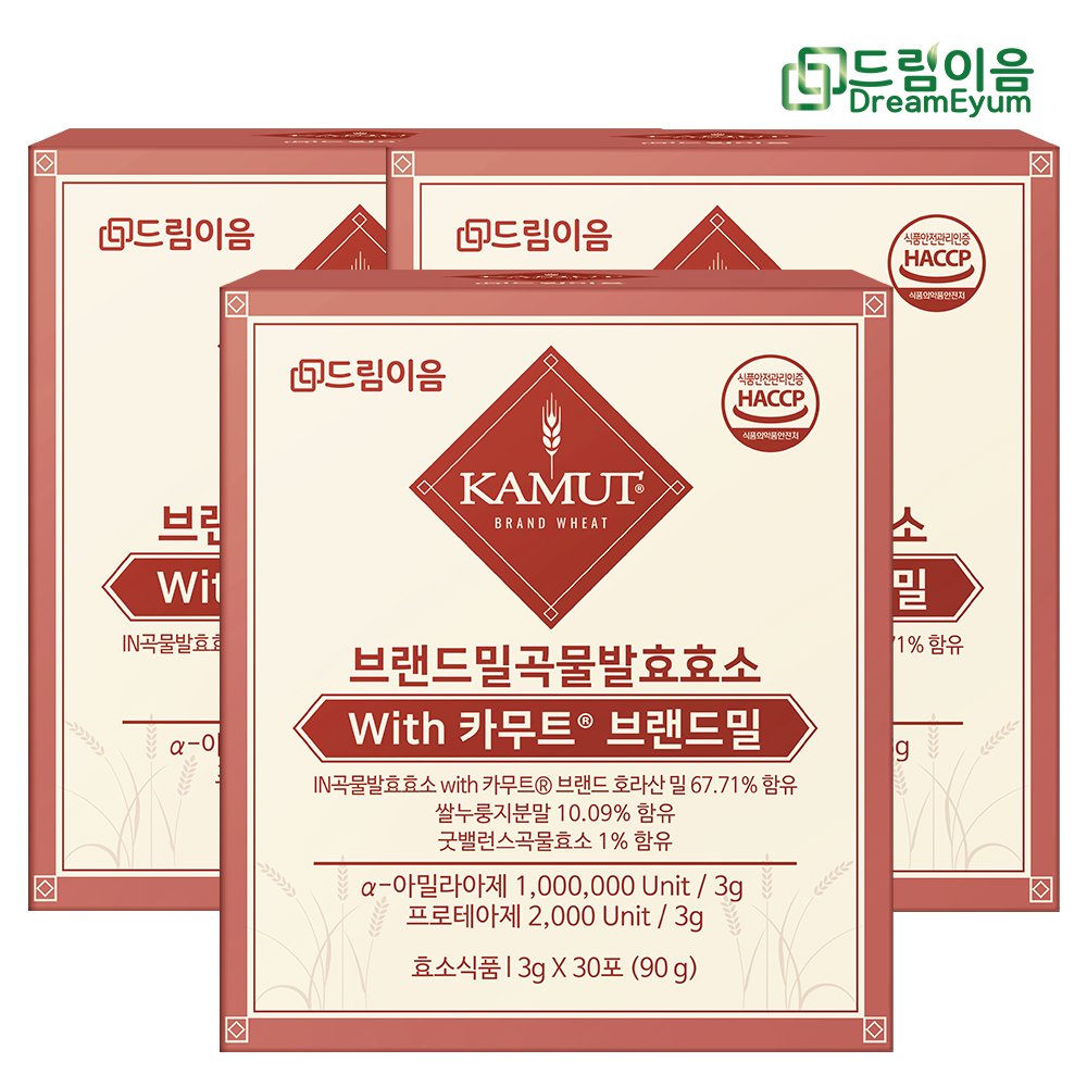 드림이음 카무트 효소 브랜드밀 곡류 발효효소 3g x 90포 3개월분