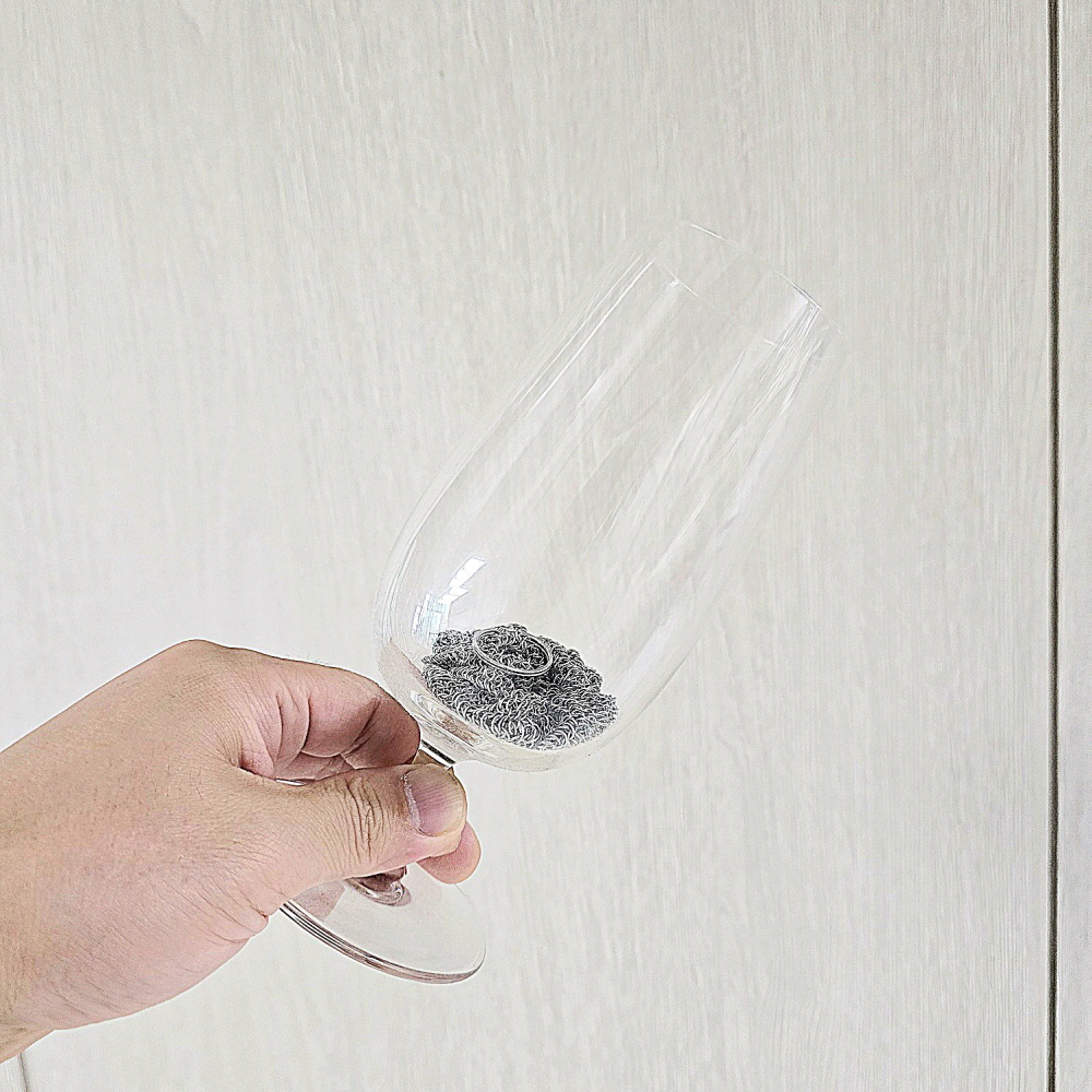 고리형 촘촘한 그물망 316 스텐수세미 15-15cm 철 수세미