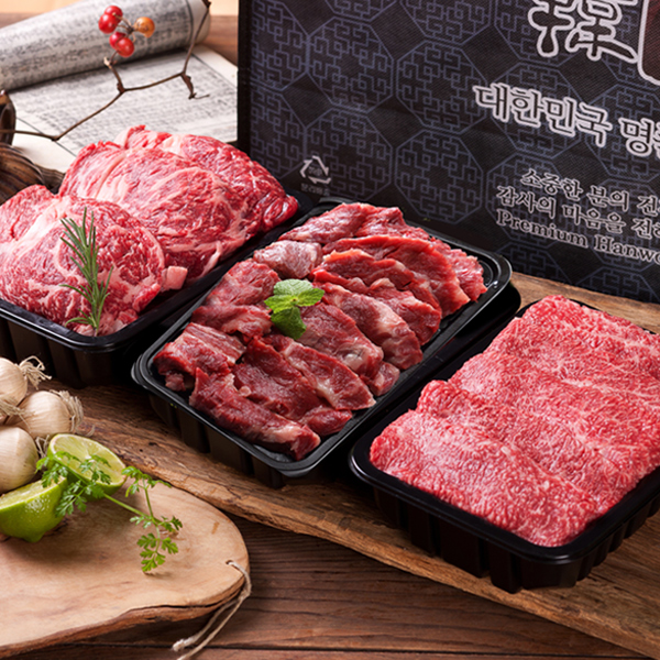 [산들한우] 1++등급 구이실속선물세트 2호 600g(등심200g+특수부위200g+불고기200g) 대표이미지 섬네일