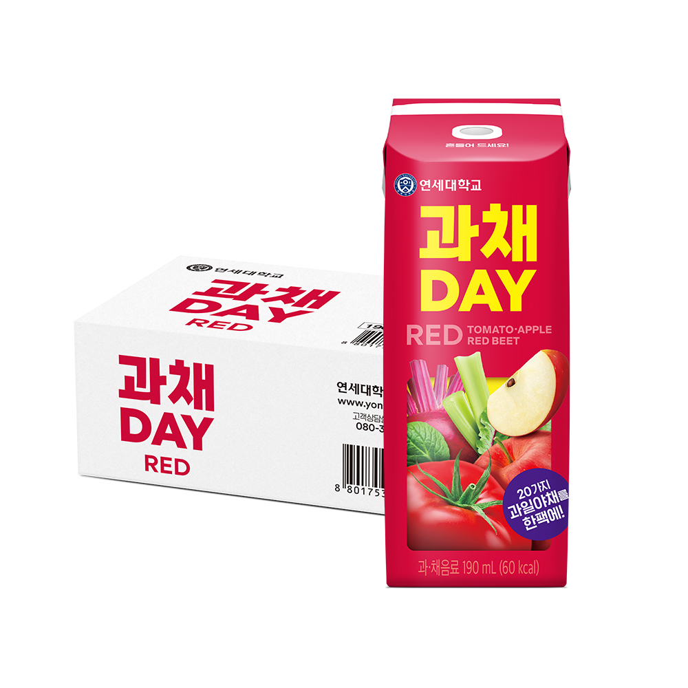 연세우유 과채데이 레드 190ml 24~96팩