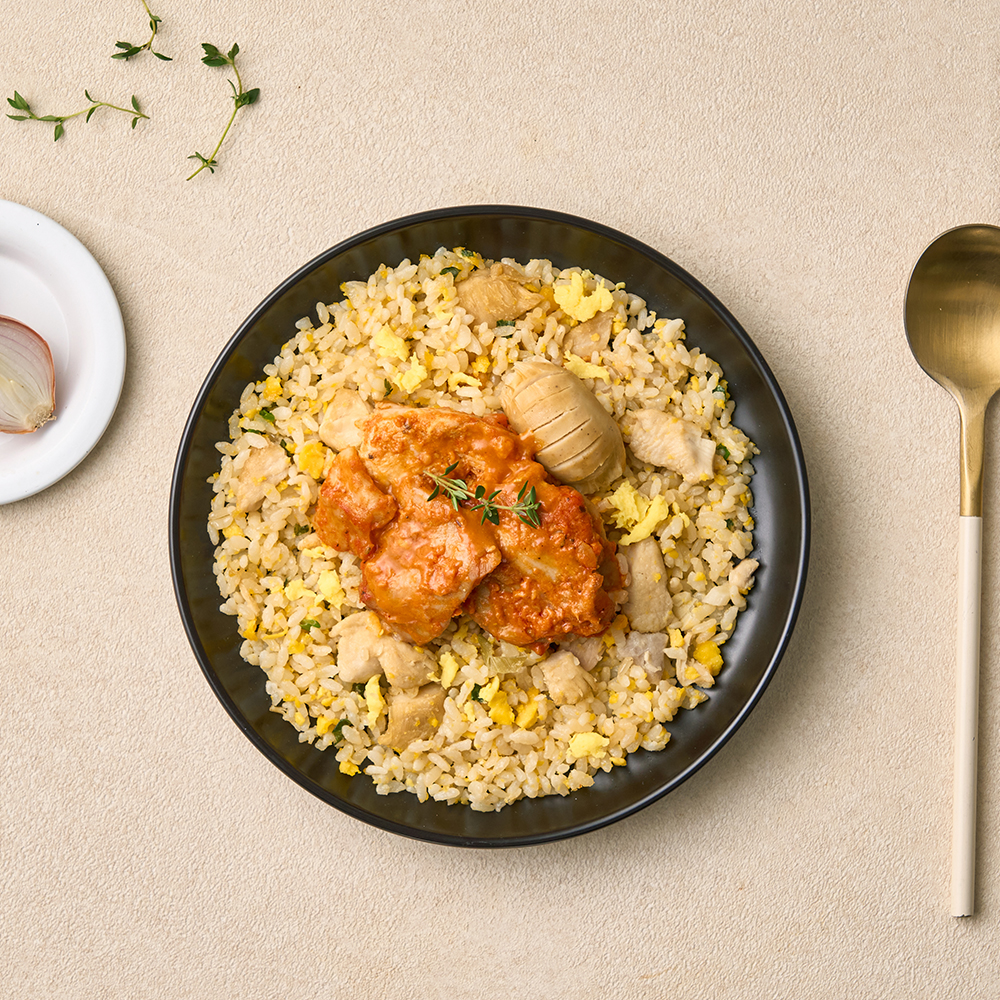 [굿스푼 분식세트] 마라 로제 찜닭 덮밥 3팩+치즈 떡볶이+구운계란 4구 저녁식단
