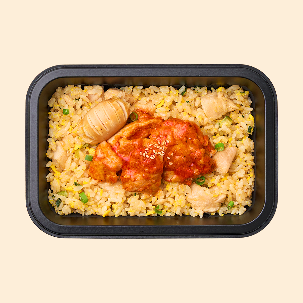 [굿스푼 분식세트] 마라 로제 찜닭 덮밥 3팩+치즈 떡볶이+구운계란 4구 저녁식단