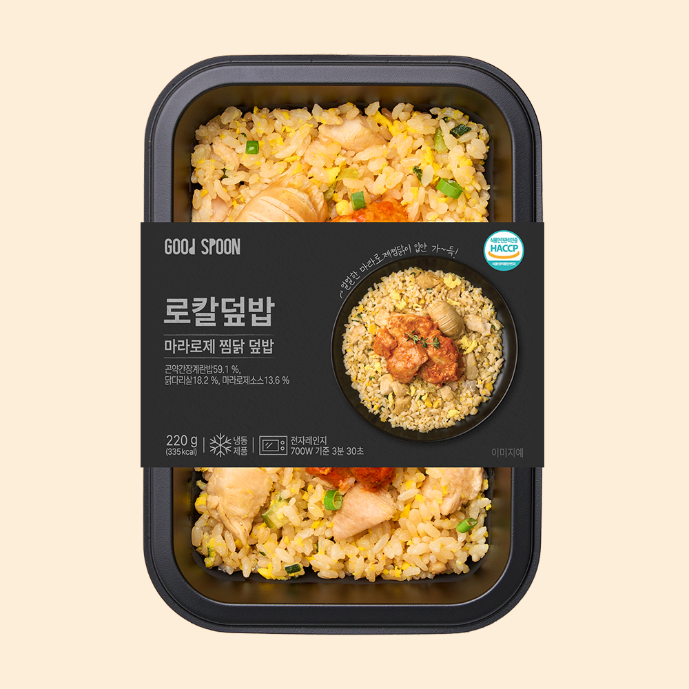 [굿스푼 분식세트] 마라 로제 찜닭 덮밥 3팩+치즈 떡볶이+구운계란 4구 저녁식단