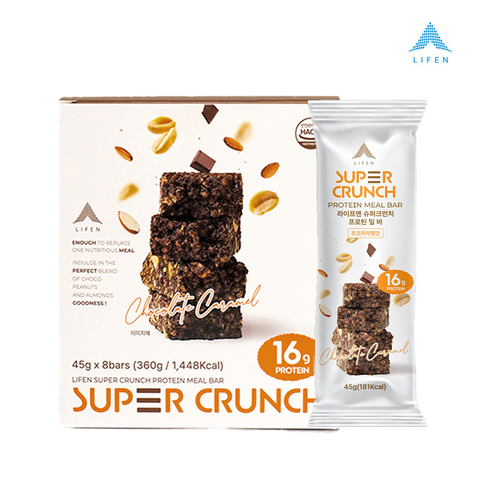 라이프엔 슈퍼크런치 프로틴 밀 바 45g×8개입
