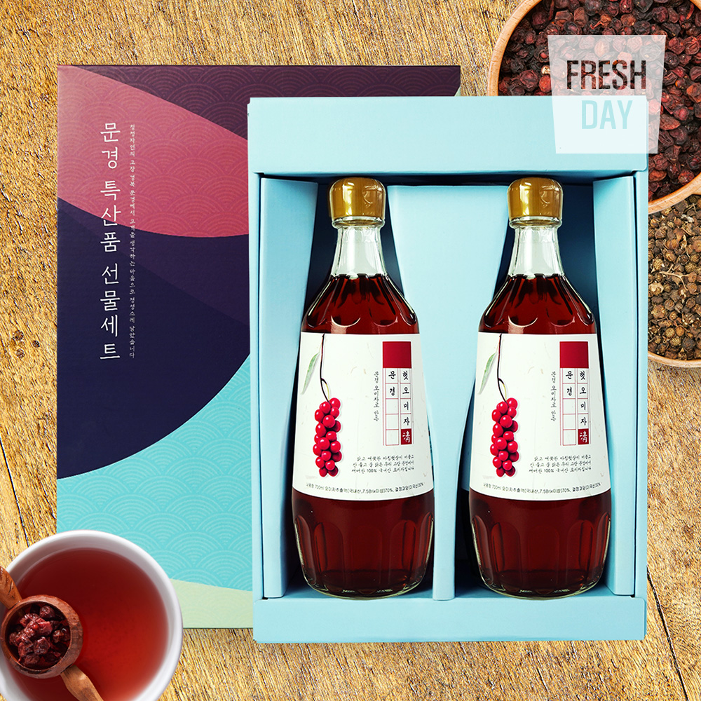 [프레시데이] 국내산 문경 오미자 청 원액 선물세트 700ml*2병 대표이미지 섬네일