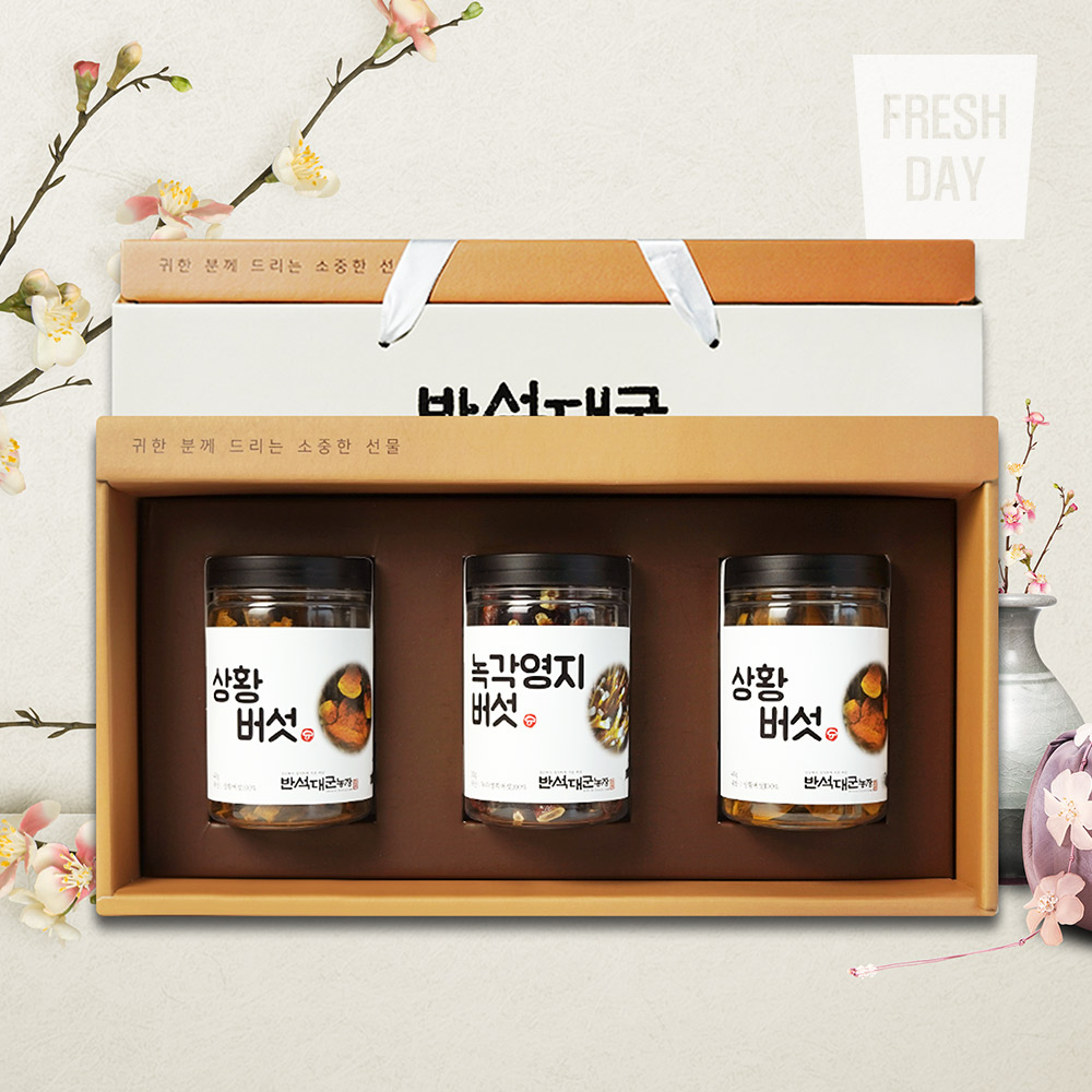 [프레시데이] 국내산 프리미엄 상황버섯 녹각영지버섯 선물세트 3호 대표이미지 섬네일