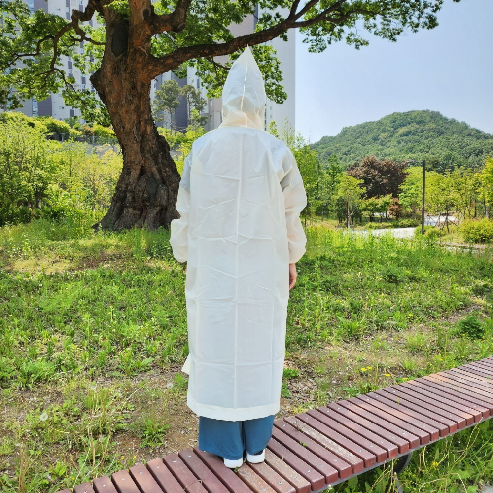 EVA 예쁜 무지 4컬러 남여공용 레인코트 판초우비 성인용우비