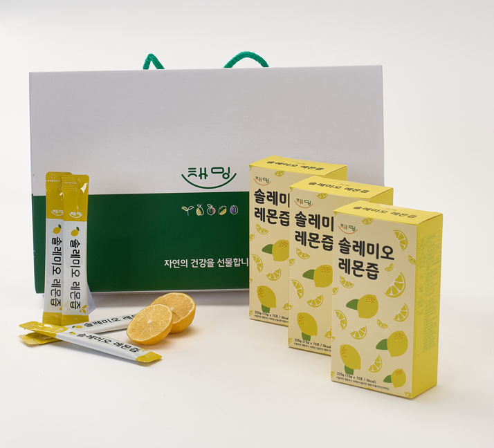 채밍 솔레미오 레몬즙(15g × 15포)  [100% 시칠리안 레몬 NFC 착즙 레몬주스]