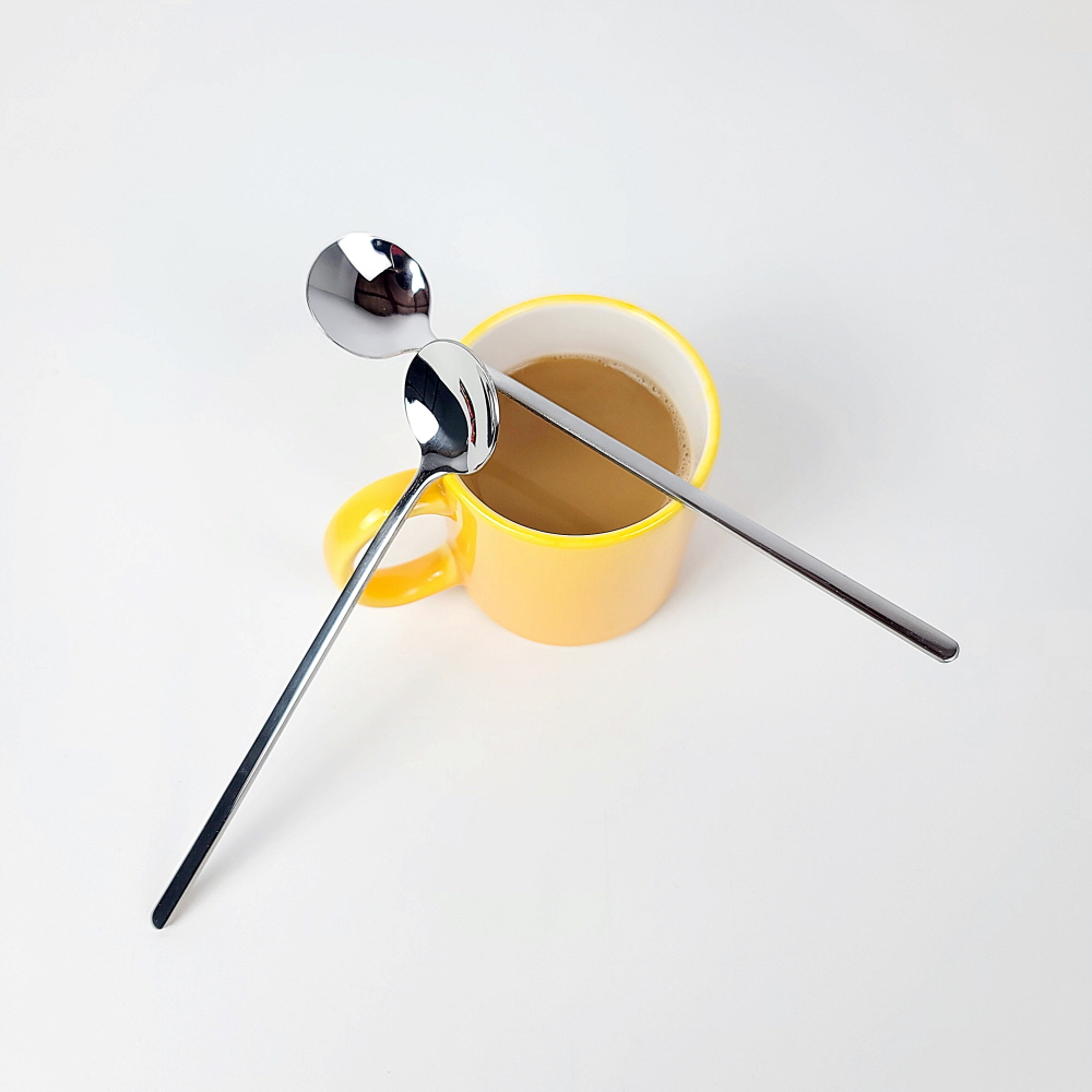 심플한 유광 304 스테인리스 차 머들러 롱 티스푼 17.5cm