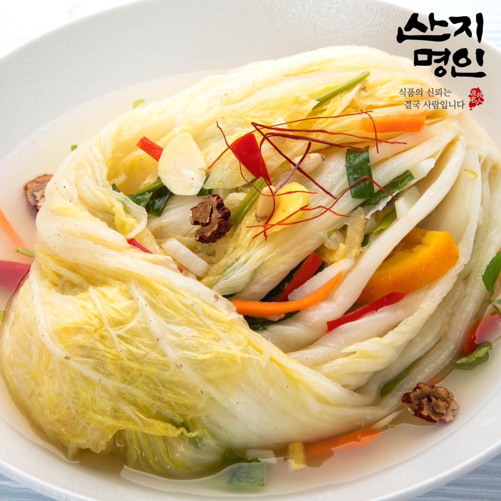 [산지명인] 국내산 당일 갓 담근 백김치 3kg 해썹인증 가정용 유아용 어린이 어르신