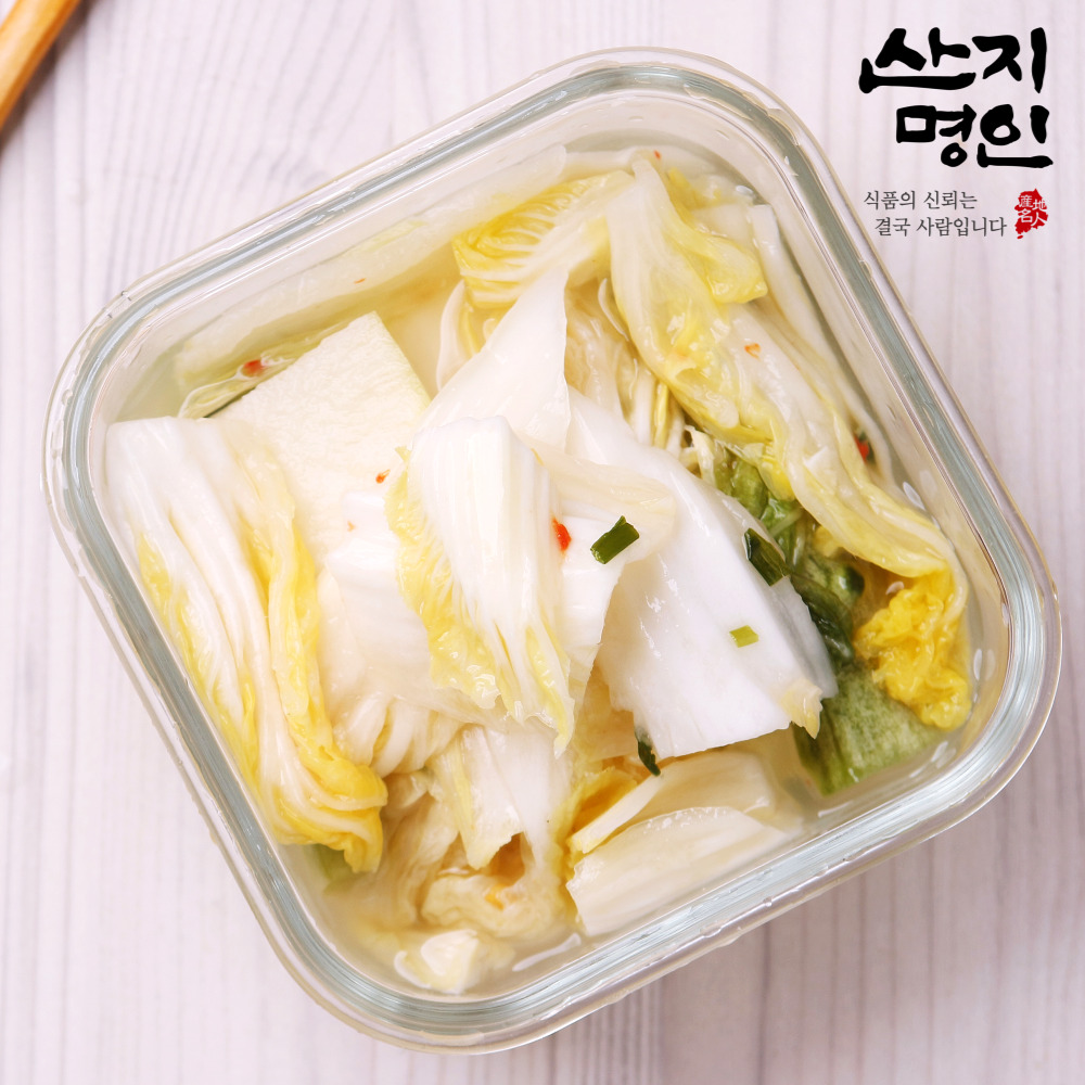 [산지명인] 국내산 당일 갓 담근 백김치 3kg 해썹인증 가정용 유아용 어린이 어르신