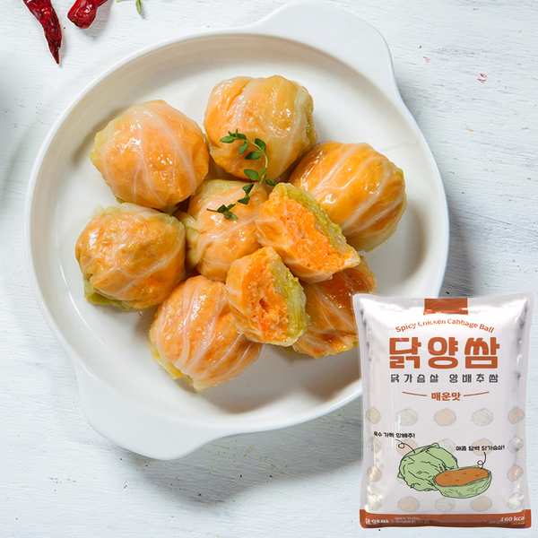 닭양쌈 닭가슴살 양배추쌈 매운맛 32구(8구X4팩) 1.12kg