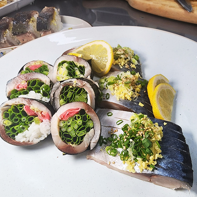 국산 제주도 고등어회 시메사바 초밥용 고등어초절임 회