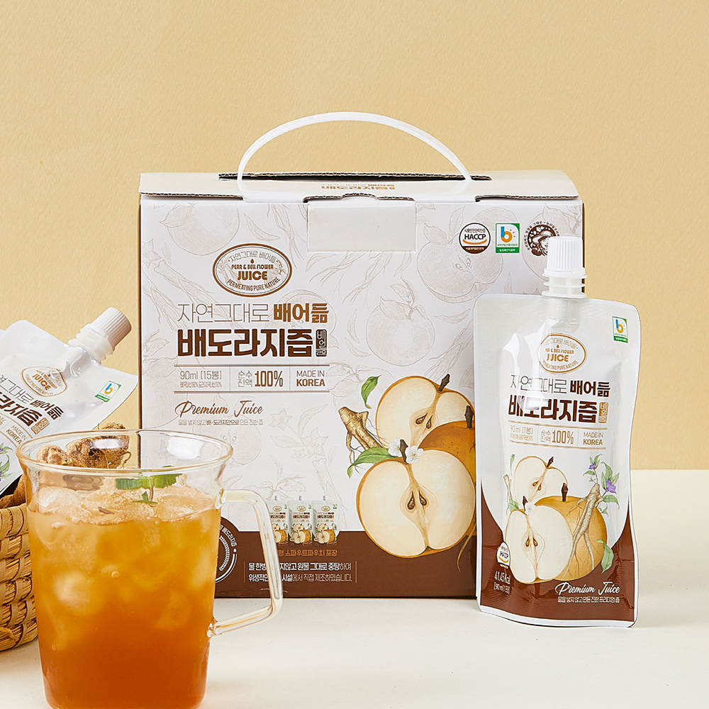 엄마손 배어듦 물한방울 안들어간 국내산 배도라지즙 90ml 30팩 선물세트 대표이미지 섬네일