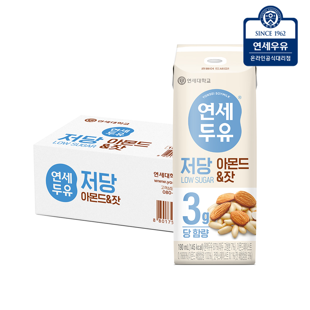 연세우유 저당 아몬드잣 두유 190ml 24팩 대표이미지 섬네일