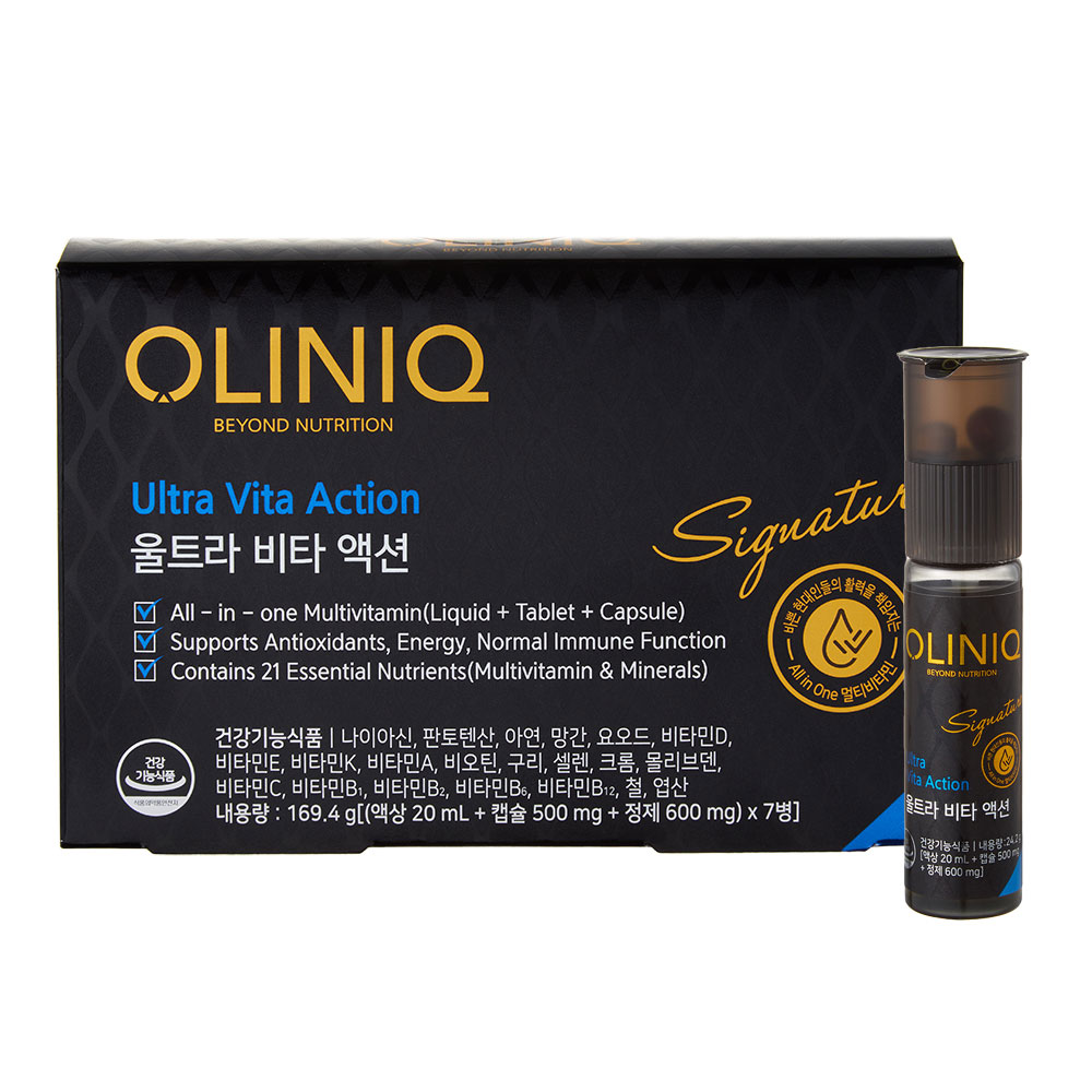 [올리닉] 울트라 비타액션 (액상20ml+캡슐500mg+정제600mg*7병/7일분) 대표이미지 섬네일
