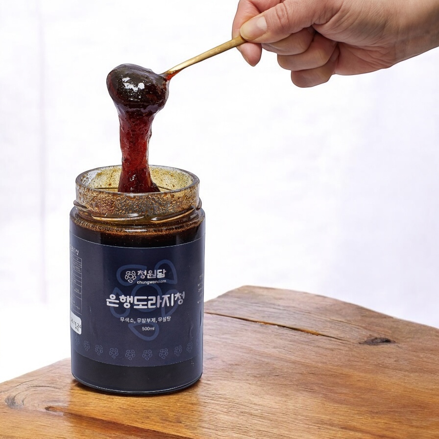 청원담 국산 무설탕 약도라지 은행 도라지청 500ml. 1개