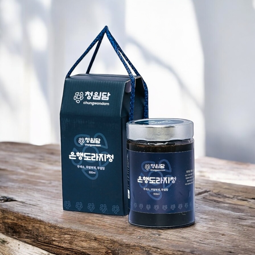청원담 국산 무설탕 약도라지 은행 도라지청 500ml. 1개