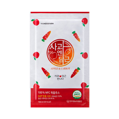 [연두팜] 찢어먹는 사과당근주스 100ml 50개입