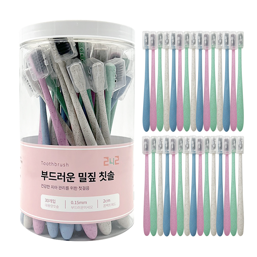 [242] 부드러운 밀짚 칫솔 30개입