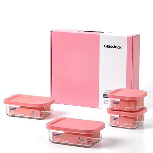 [글라스락] 간편캡 4조 세트(핑크)