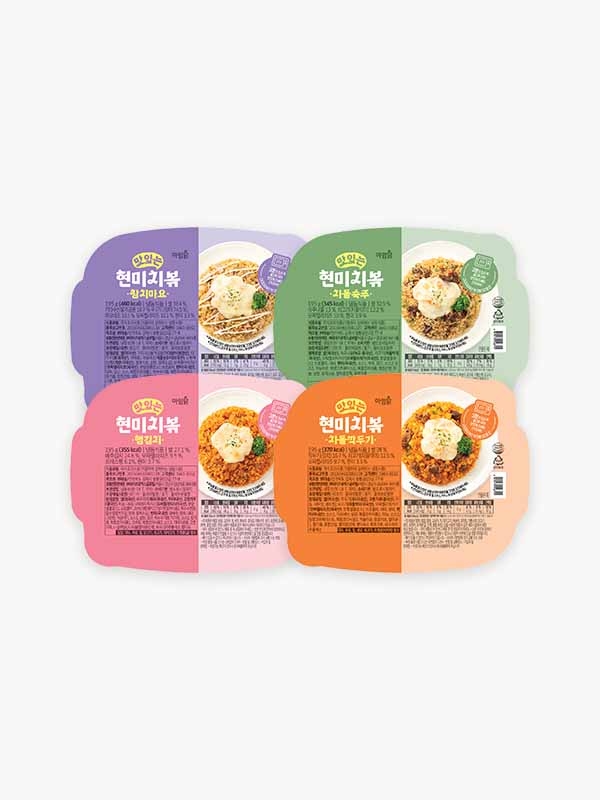 맛있는 현미치즈볶음밥 도시락 4종 (195g×4팩)