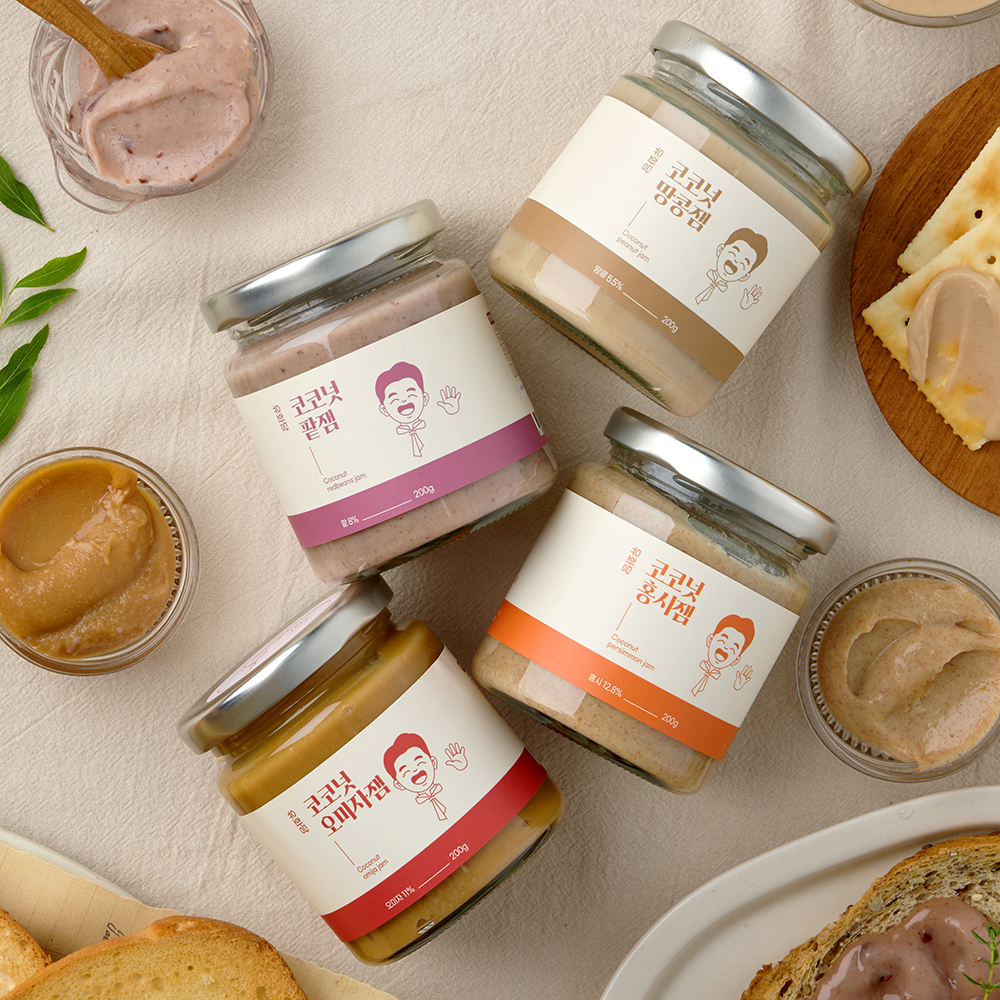 코코넛 땅콩,팥,홍시,오미자잼 4종