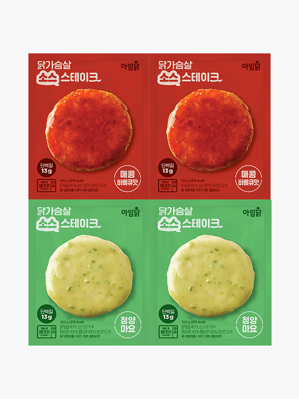 촉촉한 닭가슴살 소스스테이크 2종 (100g×4팩)