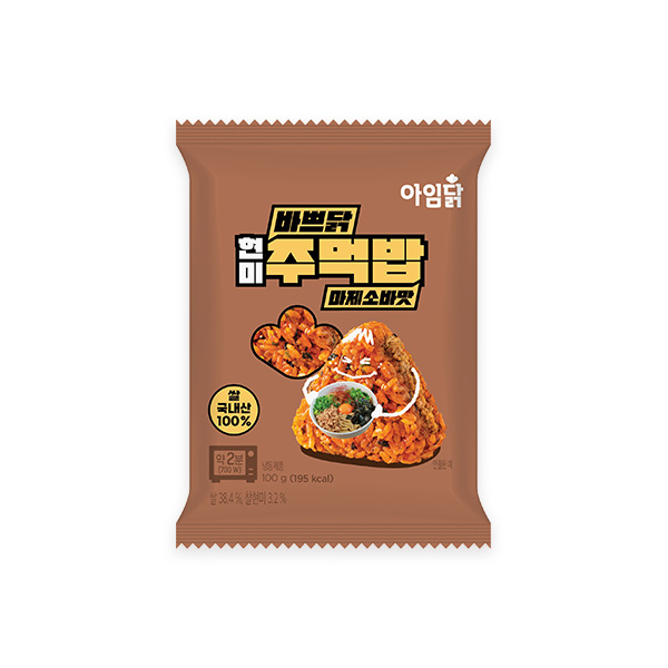 바쁘닭 현미주먹밥 마제소바맛