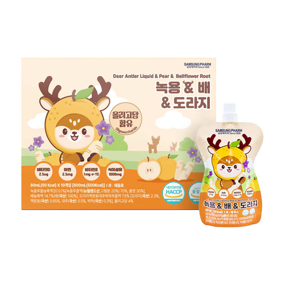 [삼성제약] 녹용배도라지 어린이 음료 80ml 10팩