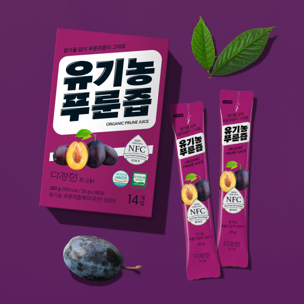 다정헌 유기농 푸룬즙 NFC 착즙 유기농 푸룬주스 100% 스틱 14입