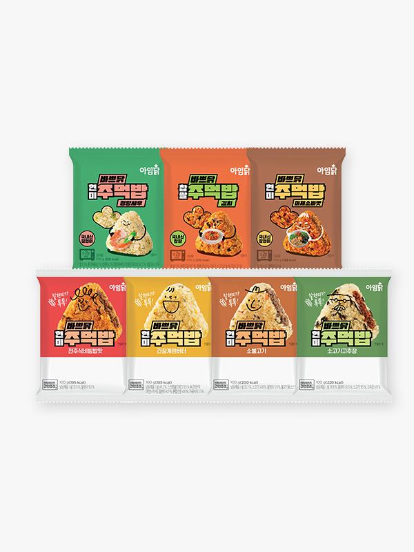바쁘닭 찹쌀&현미주먹밥 7종 (100g×14개)