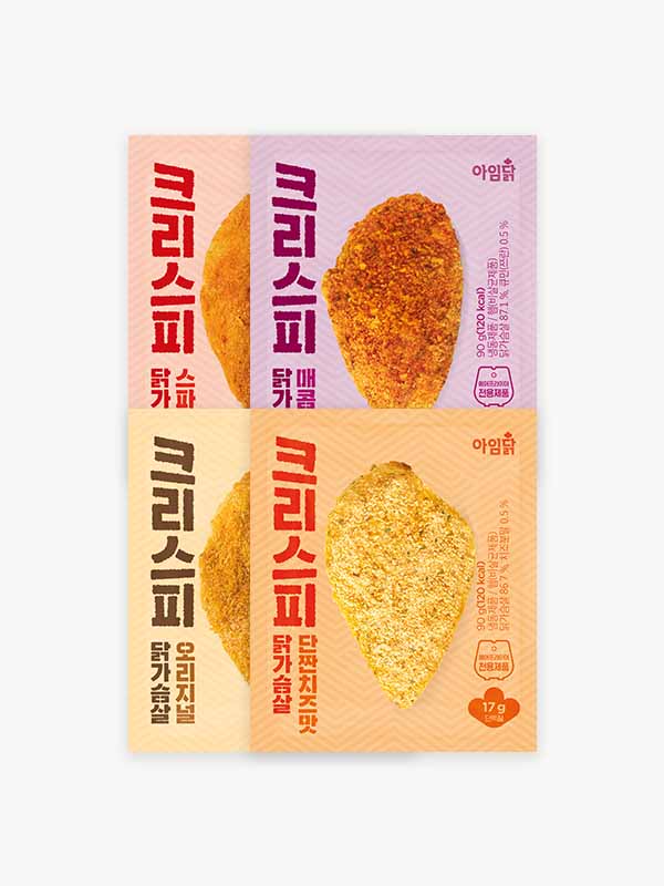 바삭한 크리스피 닭가슴살 4종 (90g×8팩)★비엔나 소시지 증정 ★
